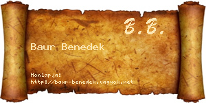 Baur Benedek névjegykártya